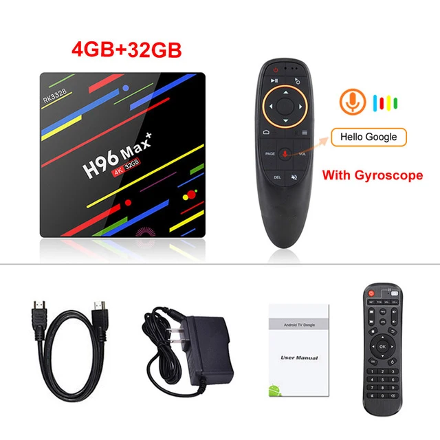 4G32G add G10 RC Домашний ТВ Медиаплеер Android 8,1 телеприставка H96 MAX Plus 4 Гб ОЗУ 64 Гб ПЗУ Rockchip RK3328 4K ULTRA HD 2,4G& 5G двойной Wifi ТВ-приставка - Цвет: 4G32G add G10 RC
