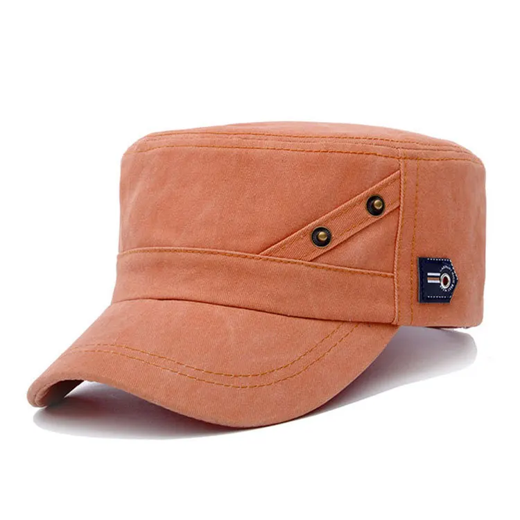 New washable old military cap Men's simple cotton flat top hat foreign trade casual female | Аксессуары для одежды