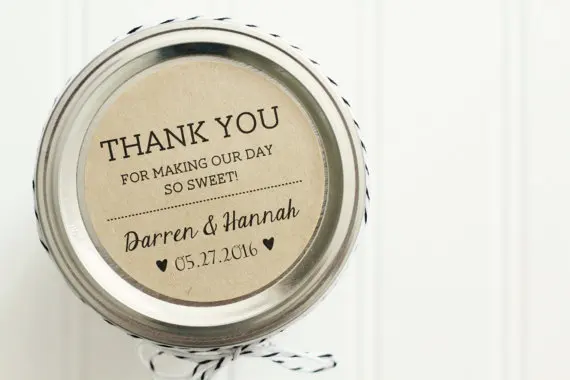 Индивидуальные круглые наклейки с надписью Thank You на свадьбу цветные ярлыки из