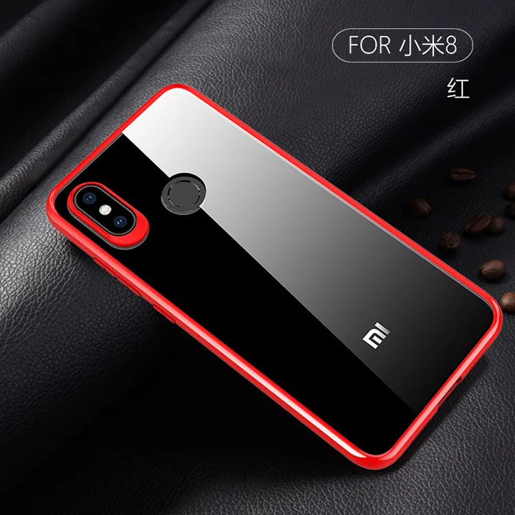 Прозрачный чехол-накладка для Xiaomi Mi 8 из поликарбоната и силикона |