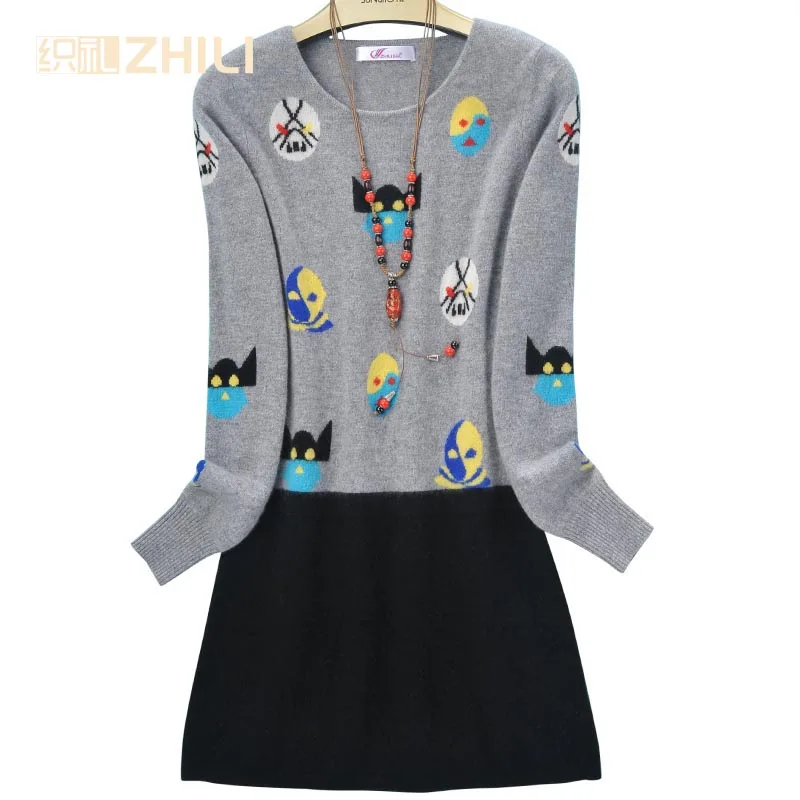 Женские Пуловеры 100% из чистого козьего кашемира новинка 2017 зимняя теплая длинная