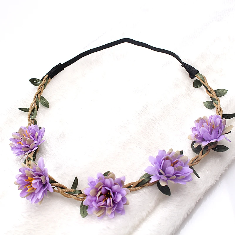 ММИСМ Новая женская ободок с цветами для волос на свадьбу аксессуары для девочек бохемская гирлянда летний пляжный головной убор.
