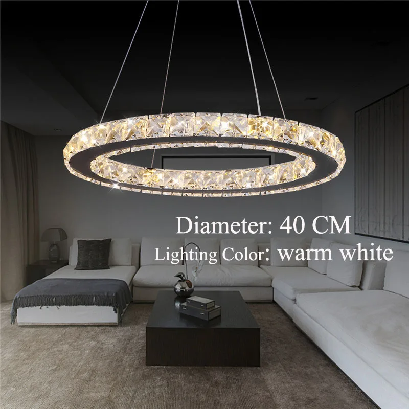 40CM Warm White SANYI современный подвесной потолочный светильник светодиодный светильник с кристаллами подвесной светильник для гостиной - Цвет корпуса: 40CM Warm White