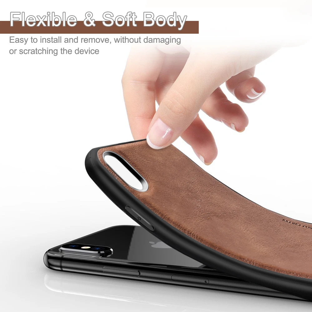 Кожаный чехол X Level для iPhone XS Max Роскошный ультра легкий мягкий Силиконовый