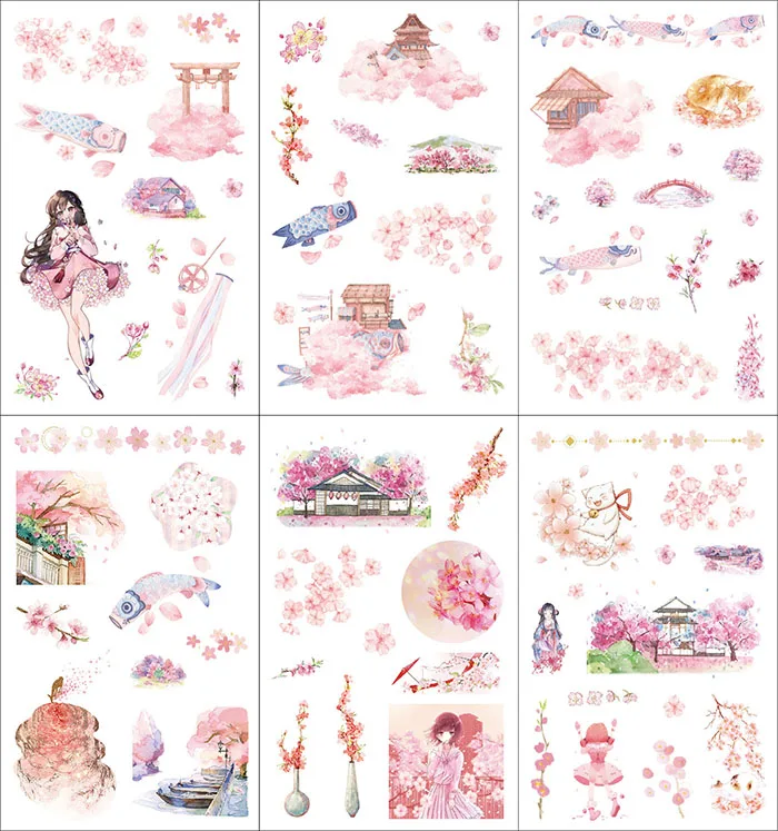 6 шт./лот милые декоративные Скрапбукинг наклейки Сакура пули журнал Kawaii ручной работы дневник японский стикер для канцелярских товаров бумага - Цвет: 7