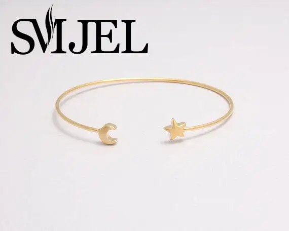 

Smjel новый модный Открытый браслет с Луной, браслет с Луной для женщин, минималистичный браслет с манжетами, подарки для девушек G035