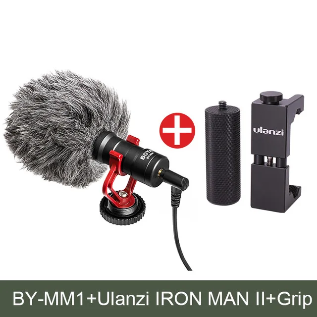 W IRON Man Grip Boya BY-MM1 камера видео микрофон с телефоном видео Риг стабилизатор, смартфон микрофон для iPhone/Canon Nikon DSLR Smooth 4 Q - Цвет: W IRON Man Grip