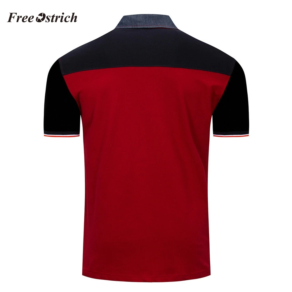 Бесплатная Страусиная Мужская рубашка с отложным воротником коротким рукавом