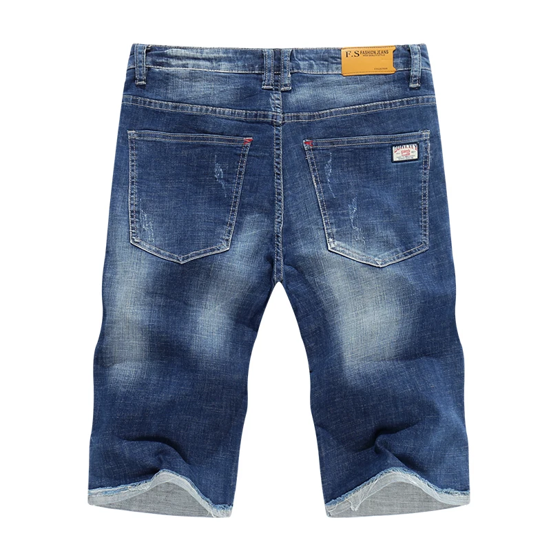 KSTUN Для мужчин джинсовые шорты 2019 летние тонкие супер стрейч Синие рваные