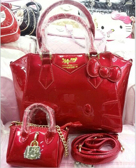 Роскошные известная марка дизайнер женщины женщина кожа hello kitty сумки на ремне