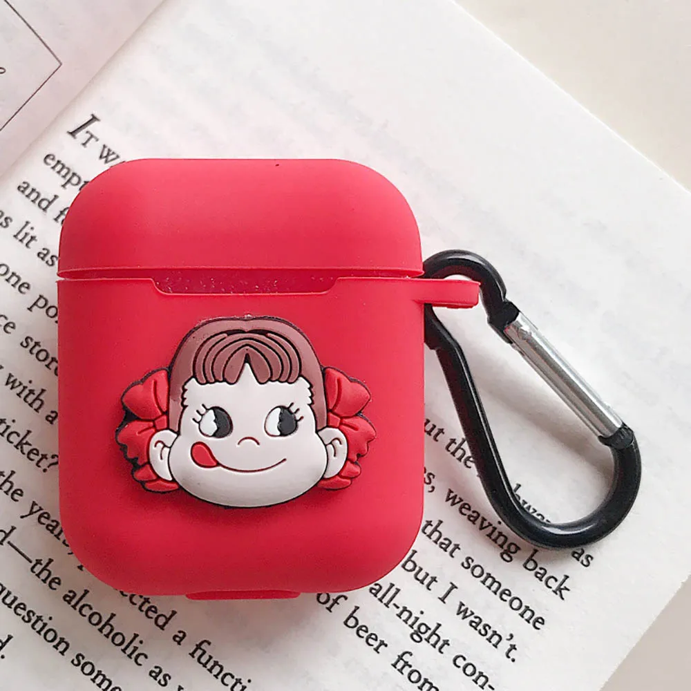 Милый мультяшный силиконовый чехол для Apple, аксессуары для airpods для i10 TWS, Bluetooth, коробка для наушников, защитный чехол, сумка, ремень против потери - Цвет: 7