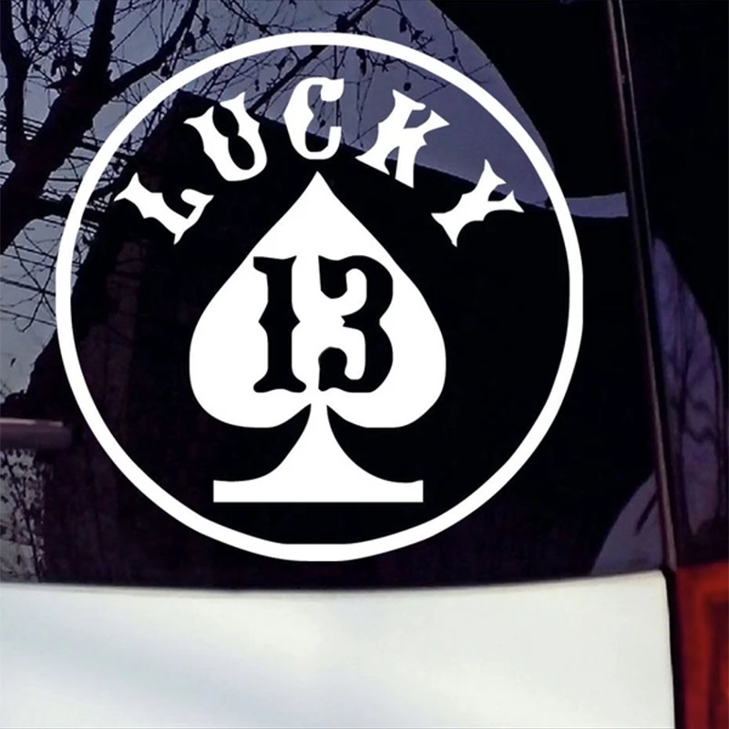 Автомобильный Стайлинг lucky number 13 автомобильные наклейки vegas gamble забавные на окна