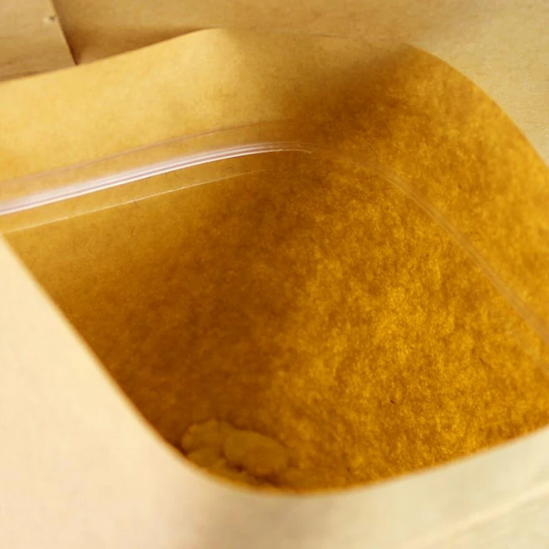 Пакеты для пищевых продуктов из крафт бумаги Многоразовые со стоячим замком и