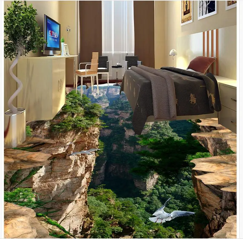 Горный 3D обои пол для гостиная Настенные с изображением фрески на заказ фото