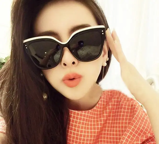 Модные солнцезащитные очки с большими гвоздями модные кошачьим глазом яркие