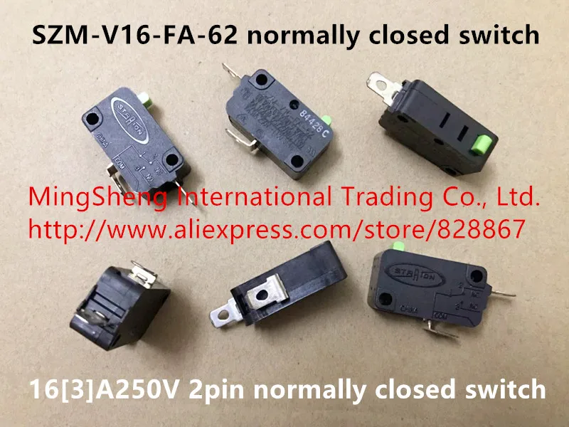 Оригинальный Новый переключатель 100% 2pin 16[3]A250V SZM-V16-FA-62 нормально закрытый |