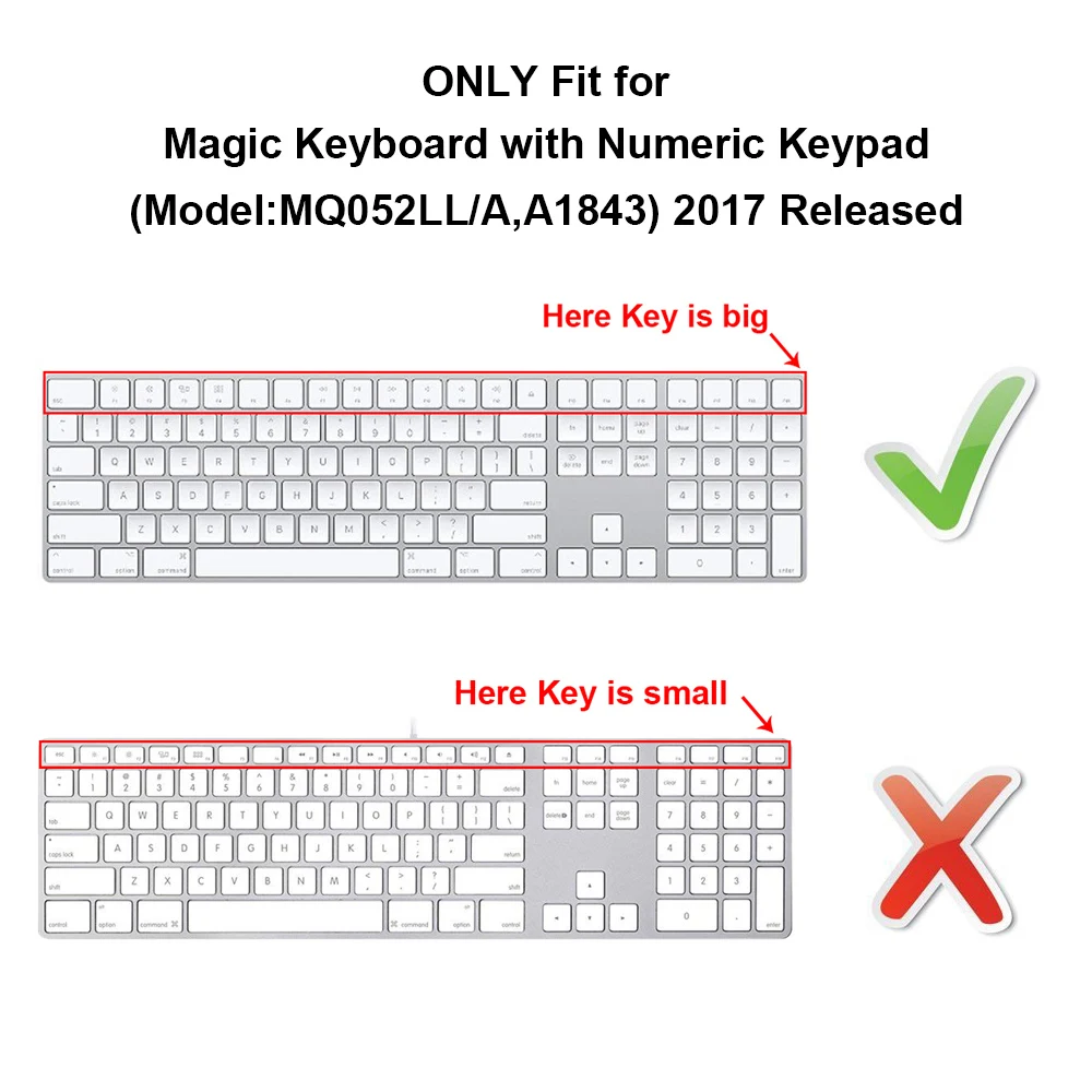HRH силиконовый чехол для клавиатуры, защитная клавиатура для Apple Magic Keyboard с цифровой клавиатурой A1843 MQ052LL/A, выпущена в году