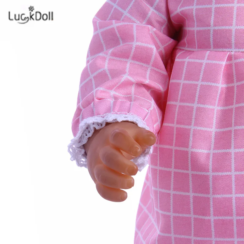 LUCKDOLL модное летнее розовое платье подходит 18 дюймов Американский 43 см детская кукла одежда аксессуары, игрушки для девочек, поколение, подарок на день рождения