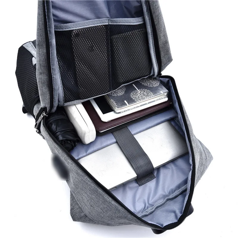 

LONGJUNFEER 2019 New Anti-thief Fashion Men Backpack Multifunctional 15.6 inch Laptop Oxford Bag Man USB Charging Travel Bag 064