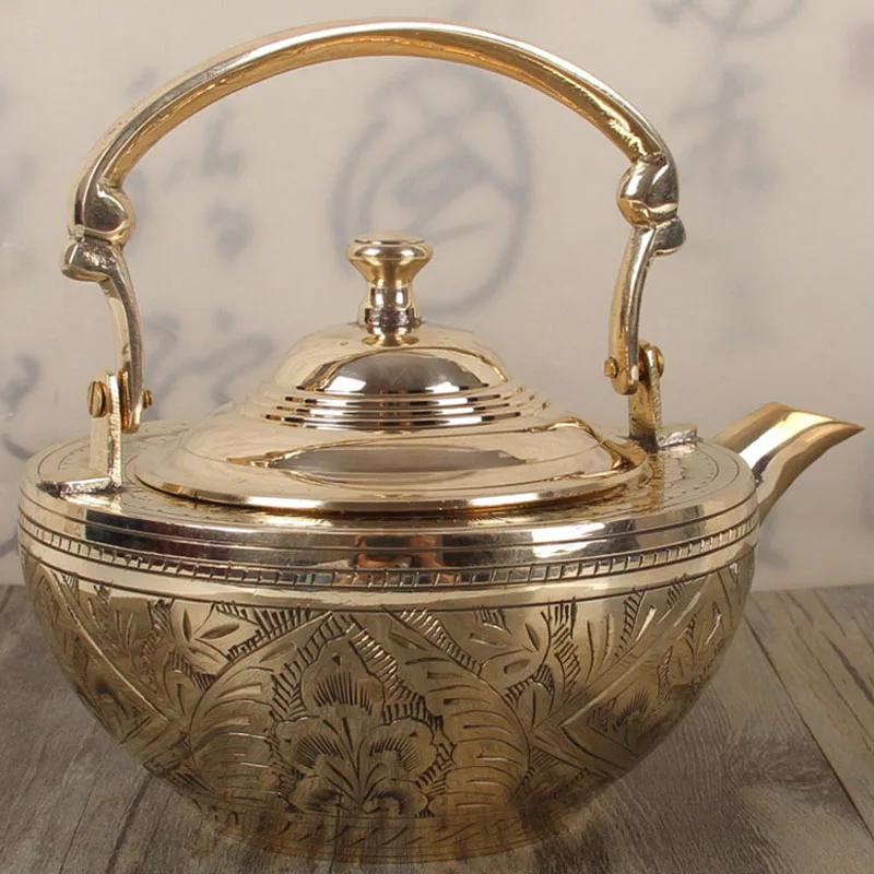 600 мл китайская чайная посуда puer longjing плотные чайные горшки из чистой меди чайник