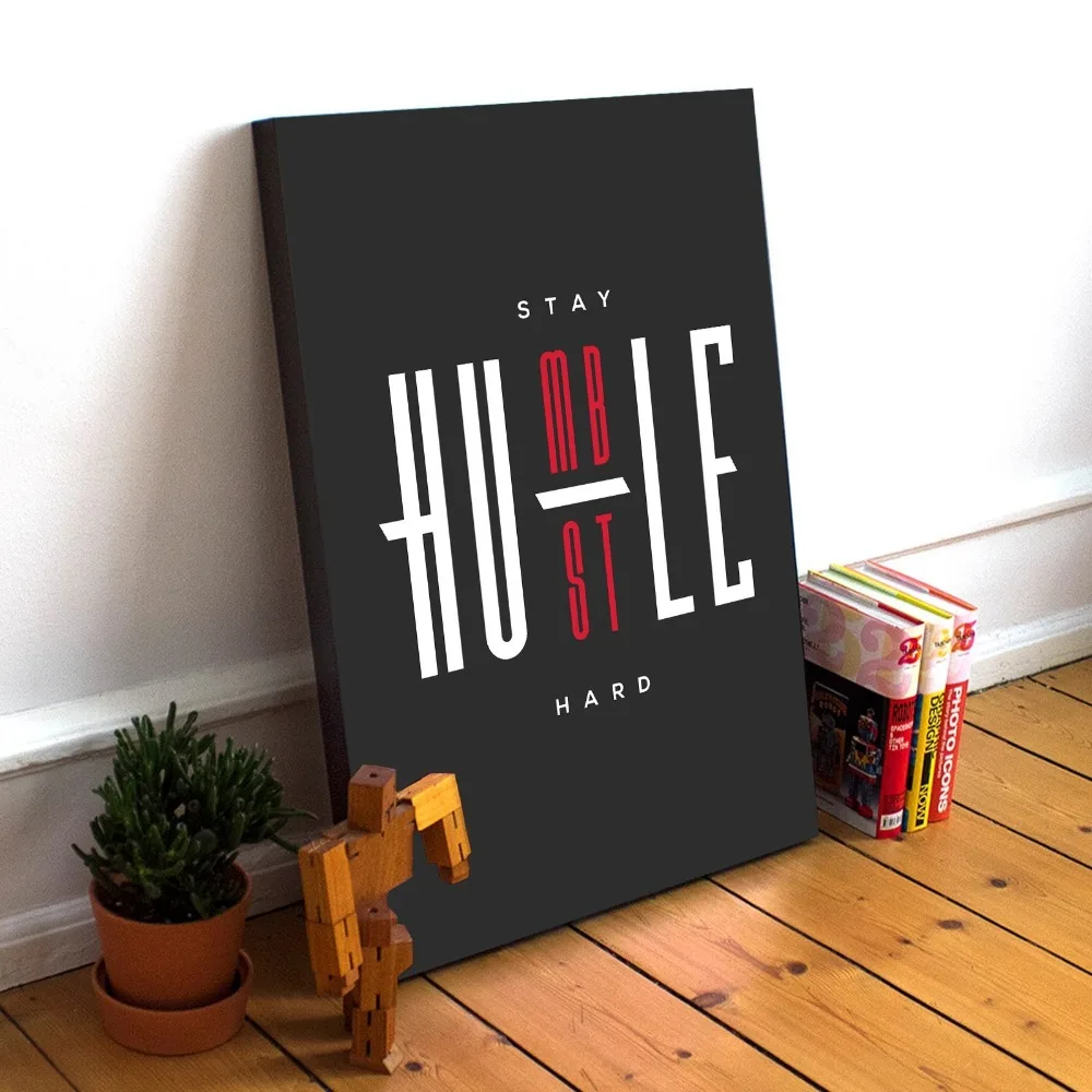 Оставайся скромным HUSTLE жесткий холст набор украшения дома скандинавском