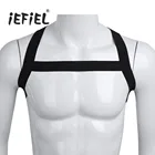 Мужская X-образная спина iEFiEL, эластичное плечо, тело, нагрудный ремень для мышц, бандажный ремень в стиле панк, хорошо собранные костюмы для косплея