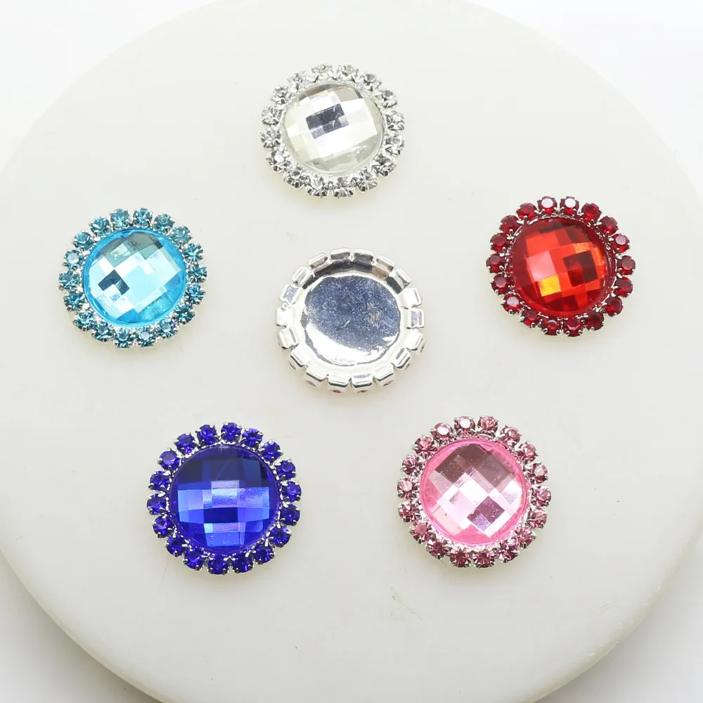 10 шт./лот 20 мм в диаметре различные Цвет Алмазный Кнопка искусственного кристалла