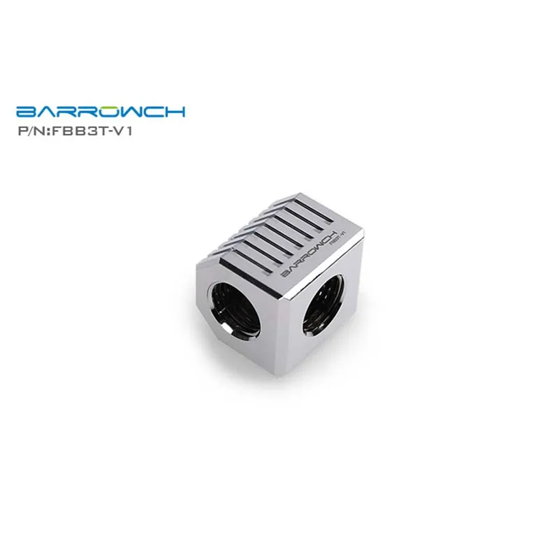 Multipass fitting G1/4 &quotX3 металлический куб адаптер 3-ходовой хром серебро кулер для воды