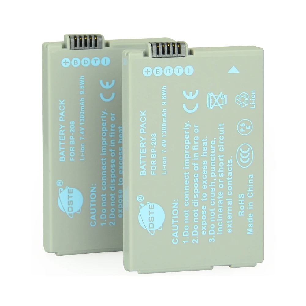 DSTE 2 шт. BP-208 Перезаряжаемые Батарея для Canon DC22 DC220 DC230 DC40 DC50 DC51 DC95 Elura100 FVM300 Ivis DC22