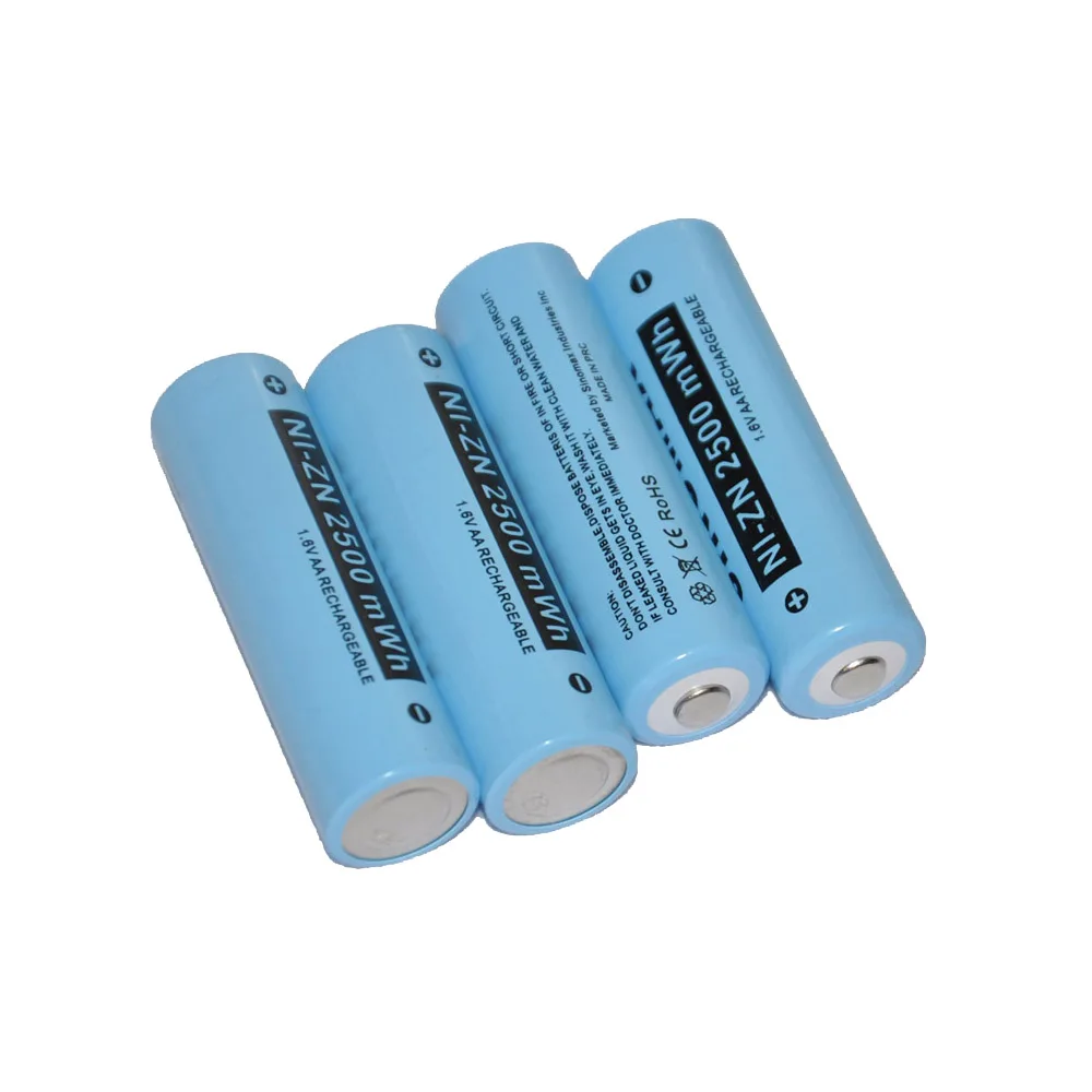 4 шт. AA Размер 2500mAh батарея Ni-Zn 1 6 V перезаряжаемые NiZn батареи заменить для 2 Ni-MH 5