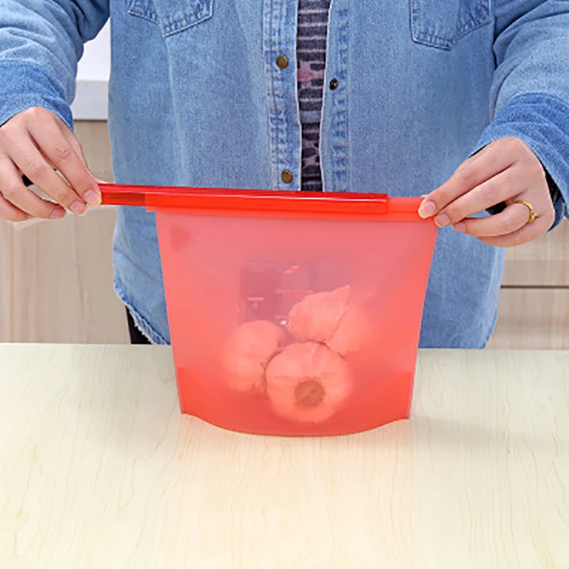 

Reusable Silicone Food Bag Ziplock Leakproof Freezer Bag Refrigerator Food Storage Containers Fruits Lunch Box Kitchen Organizer
