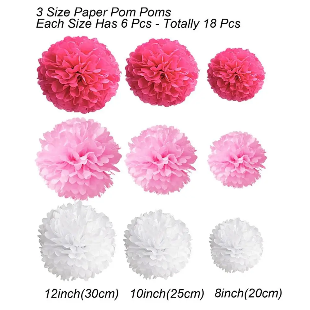 18 шт./компл. розовый фиолетовый помпоны из оберточной бумаги цветок ручной работы