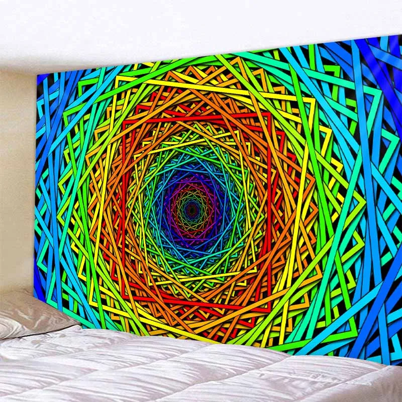 Лидер продаж 3D вращающийся геометрический фон гобелен цветное украшение для