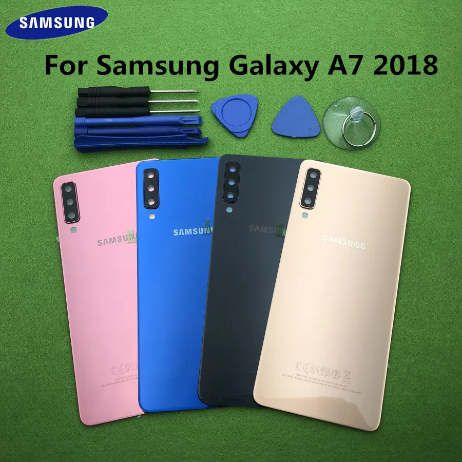 Оригинальная задняя крышка для батареи стеклянный корпус Samsung Galaxy A7 2018 A750 SM A750F