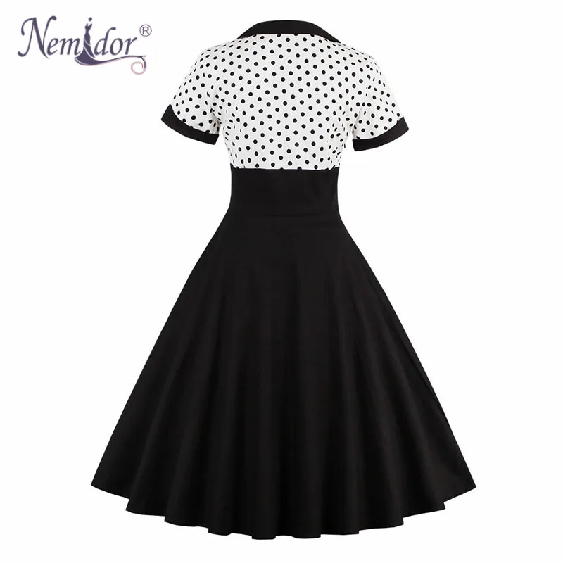 Nemidor женское элегантное платье миди с коротким рукавом а-силуэт свободное