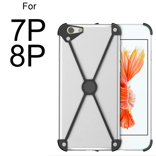 Чехол-бампер для iPhone X, тонкий алюминиевый металлический X-Frame телефон бамперы Защитная крышка X-type Защитная крышка с магнитом дизайн - Цвет: For iphone 7 8 plus