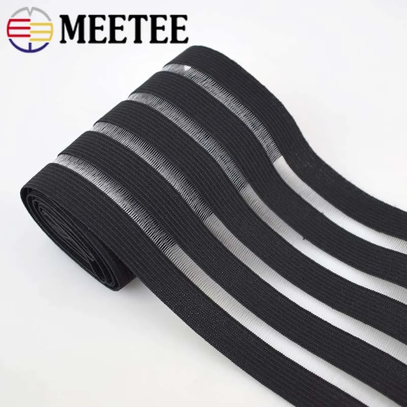 Meetee, 8 метров, 5 см/9 см, блестящая прозрачная эластичная лента, тесьма, сделай сам, штаны, пояс, резинка, сделай сам, Швейные аксессуары, BD305