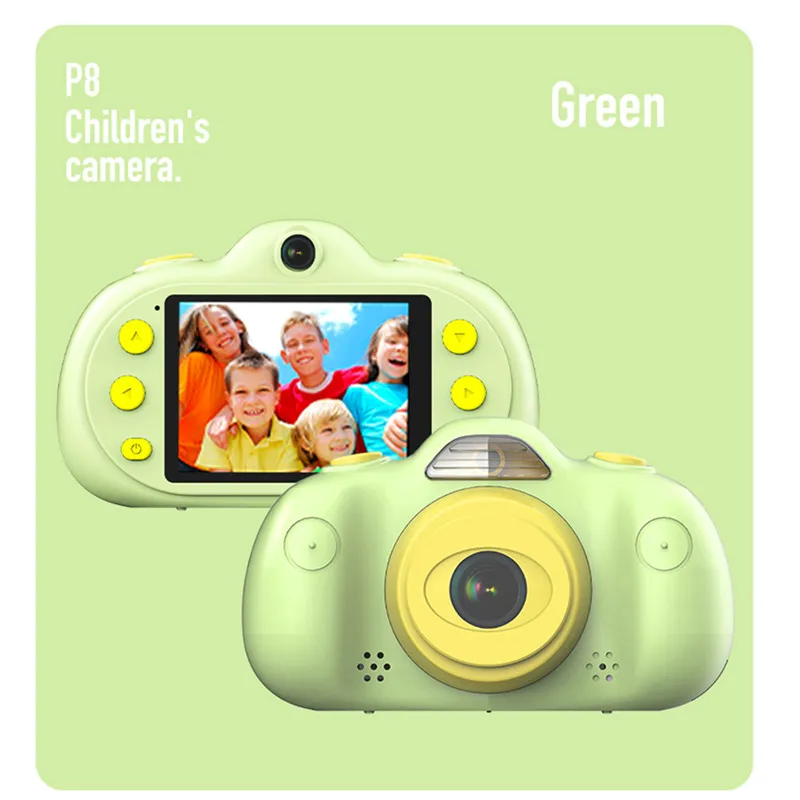 Green Мини 8.0MP детская HD цифровая камера портативная обучающая детская камера полноцветная 2," ЖК-камера милый День рождения/Рождественский подарок - Цвет: Green