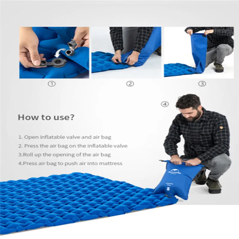 Naturehike легкий влагостойкий надувной матрас из нейлона и ТПУ для 2