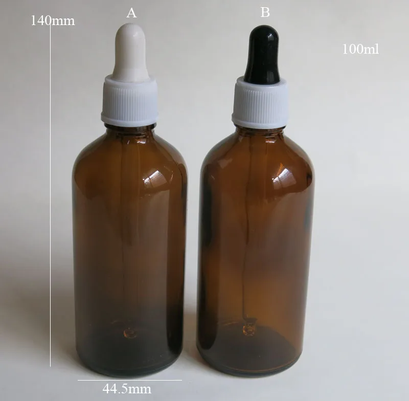 

wholesale 100 Pcs 100ML Amber Glass Reagent Liquid Pipette Bottle , empty 100ml brown glass Dropper bottle for Aromatherapy