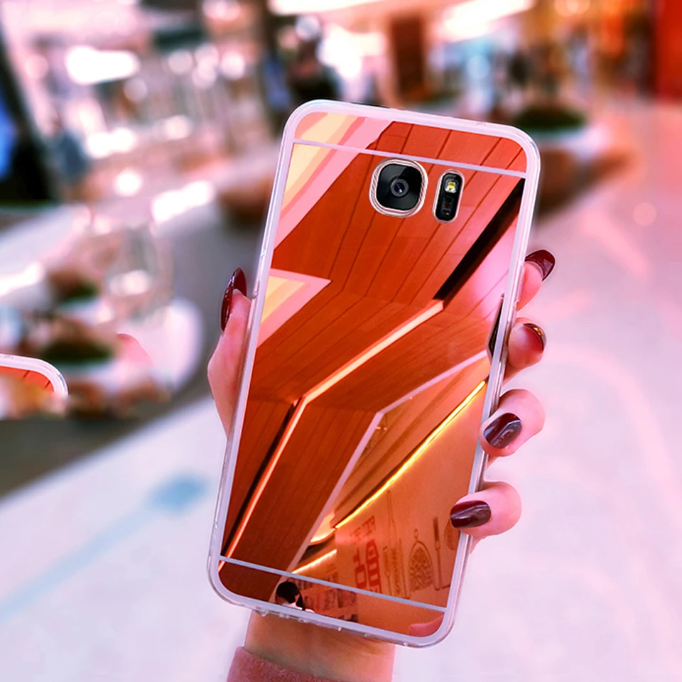 Блестящее зеркало ТПУ чехол для Samsung Galaxy Note 8 S8 S9 Plus S7 Edge A3 A5 A7 J3 J5 J7 2016 2017