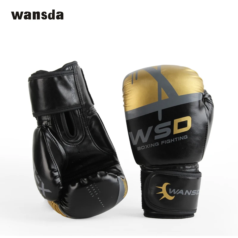 Боксерские перчатки WANSDA для женщин и мужчин боевые митенки MMA Муай Тай luva de box Pro