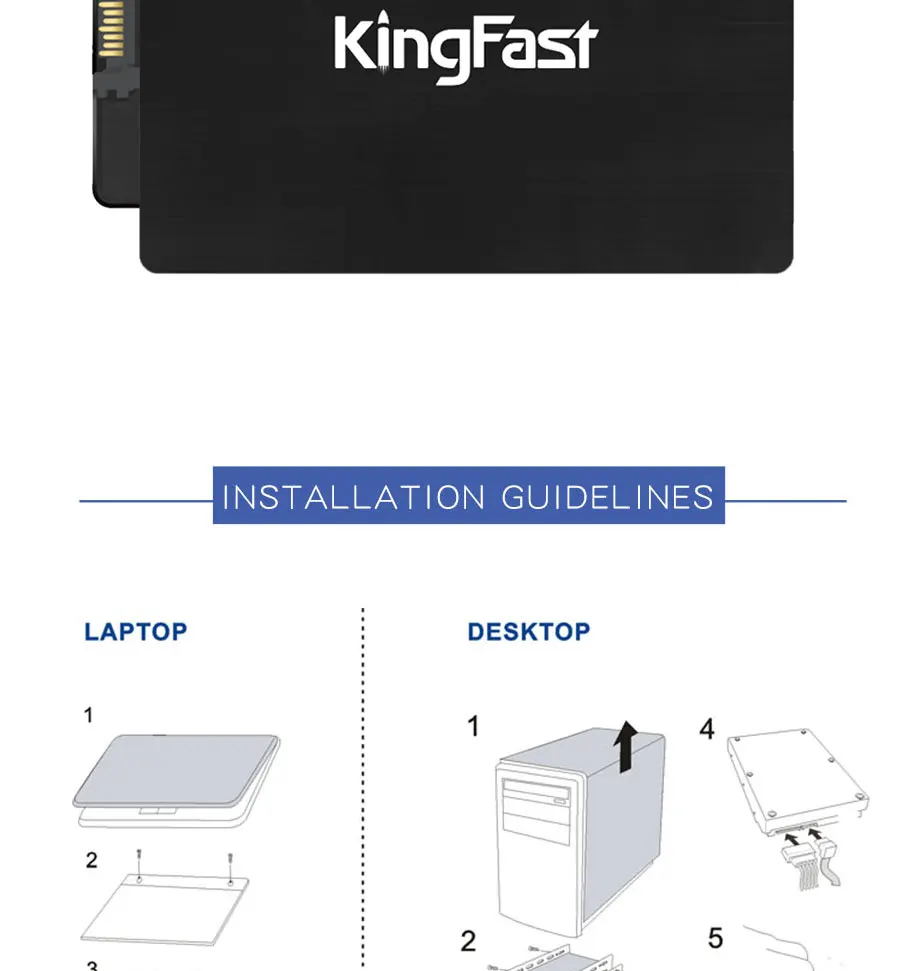 Kingfast сверхтонких металлических 2," SATA III SSD ЖЕСТКИЙ ДИСК ВНУТРЕННИЙ 120 ГБ 240 480 1 ТБ с Кэш SATA3 6 Гбит/с для ноутбуков и настольных