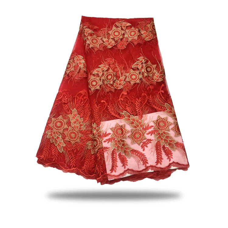 5yards french lace embroidered tulle material.latest nigerian african fabric for party dress.FC17-LFF26 | Дом и сад