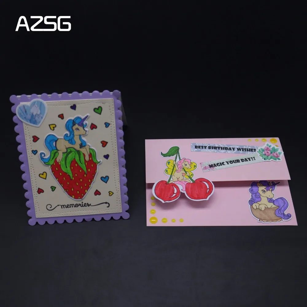 AZSG фрукты Единорог металла резки штампы для DIY Скрапбукинг Фотоальбом украшения