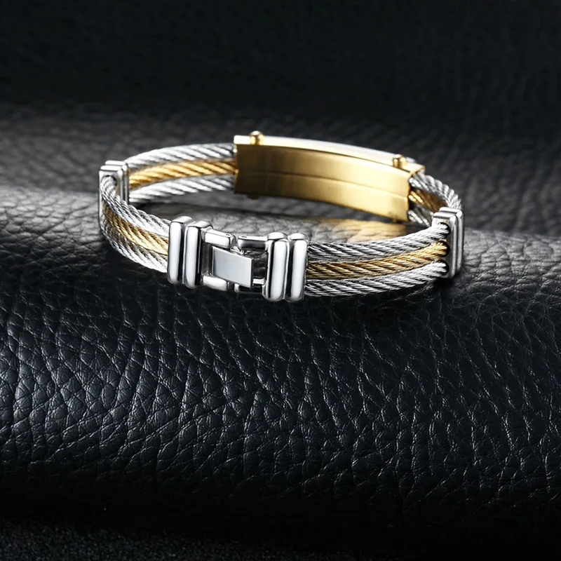 High Quality Titanium steel Bracelets Silver Gold Color Fashion Jewelry Gift For Women Men M8694 | Украшения и аксессуары