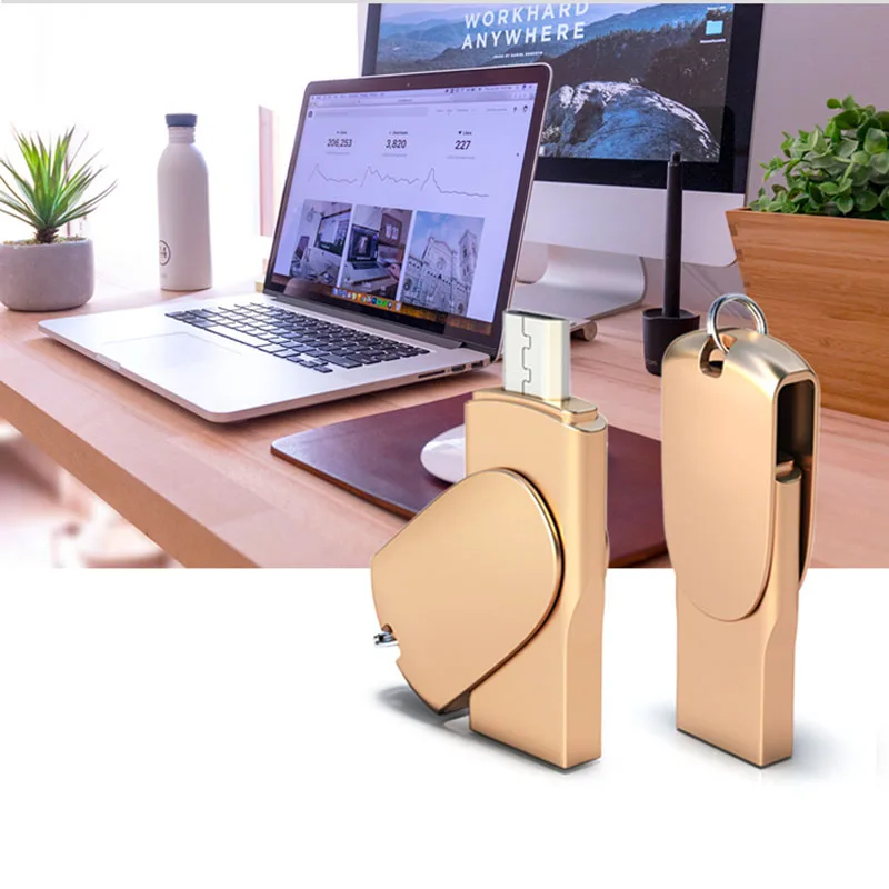 USB флеш накопитель UMY 64 ГБ ключ для телефона Android металлический 16 32 микро u диска|USB