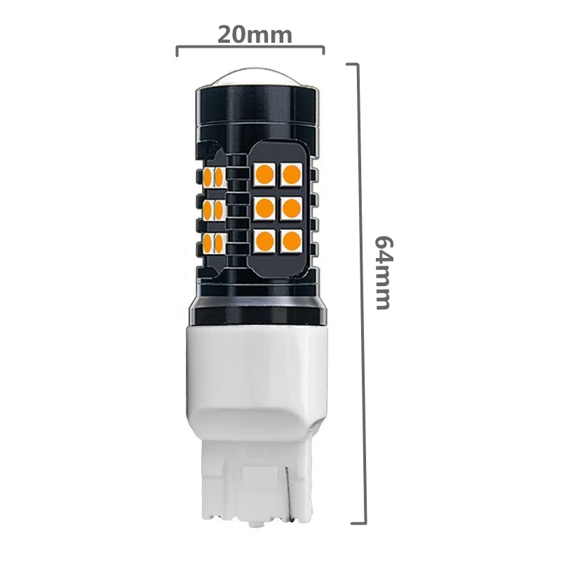 1 шт. T20 7440 W21W WY21W 1500LM 27 SMD 3030 светодиодная автомобильная лампа заднего хода