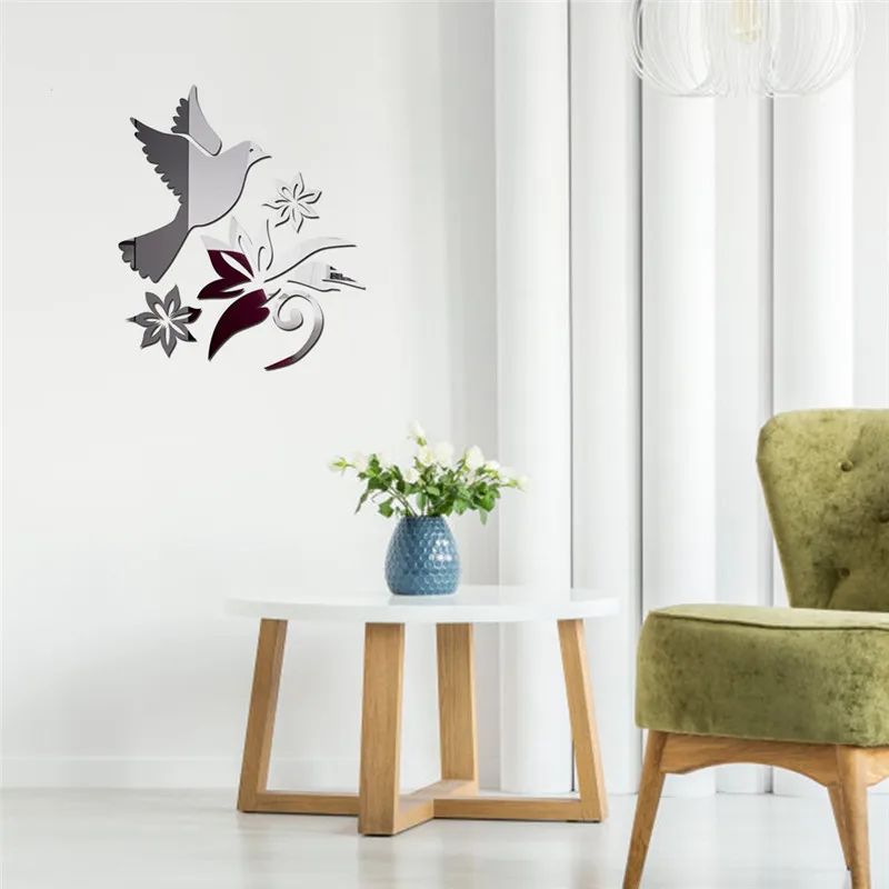 2019 Новый ветка на фон с птицей наклейки стену аксессуары для дома ТВ | Дом и сад