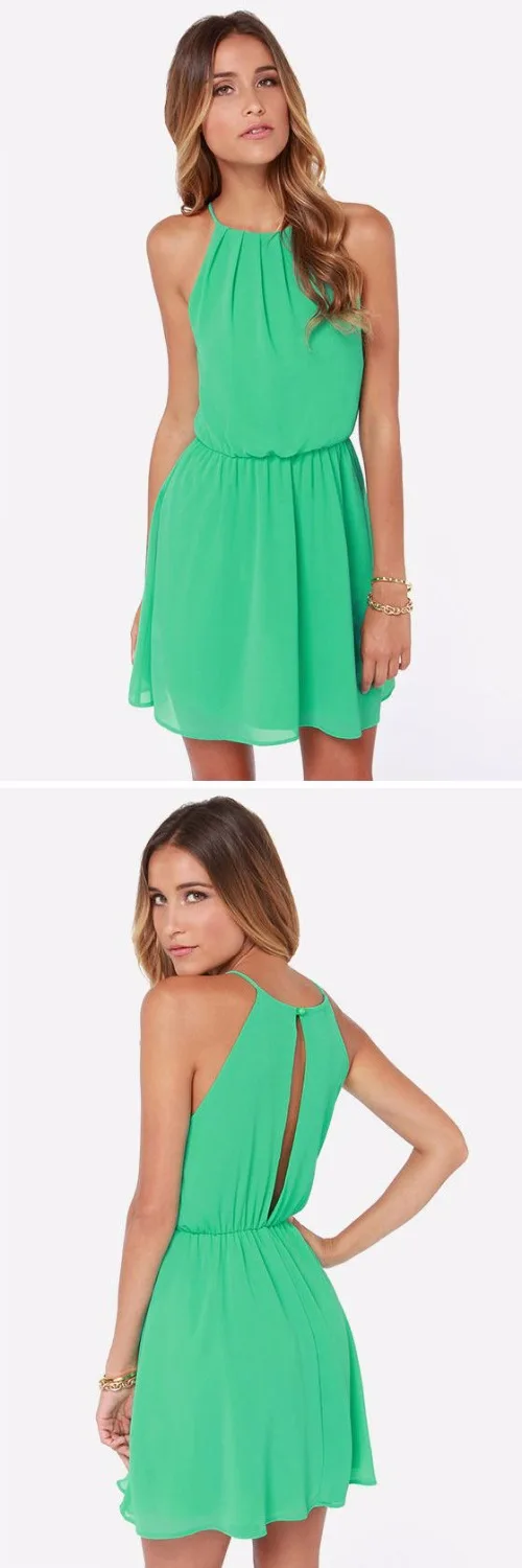 

Simple O-neck Prom Dresses Chiffon Above-knee Sleeveless Prom Dress 2016 Cheap High quality New Fashionable Designer Dress ZJ007